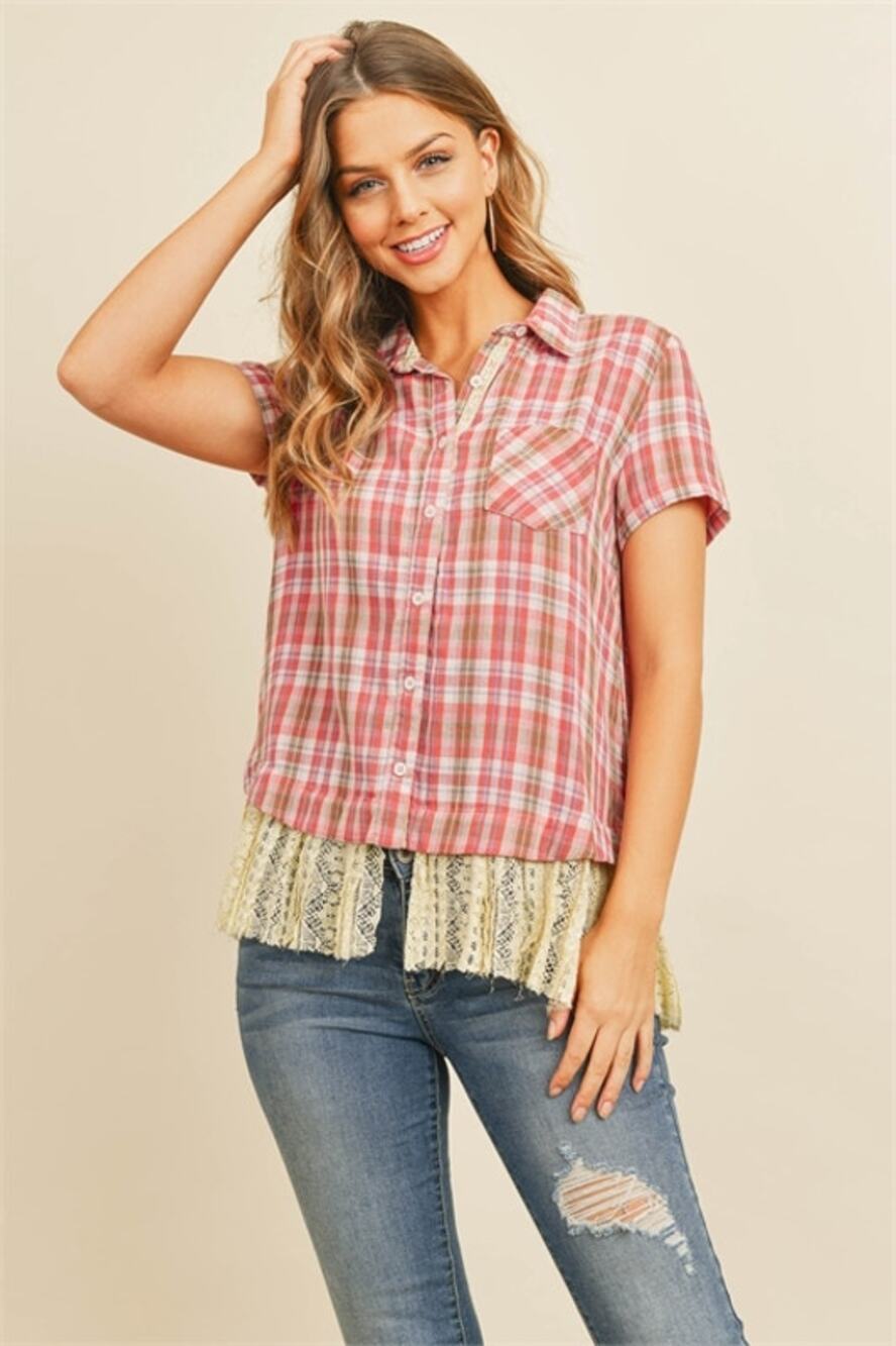 90s Grunge Style Blouse With Lace NWT